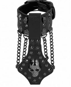 Ouch! Skulls & Bones Bracelet With Skulls And Chains Black