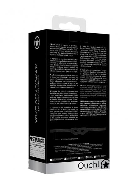 Velvet & Velcro Eye Mask Adjustable Black - Image 3