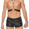 Men's Harness With Metal Bit - Black