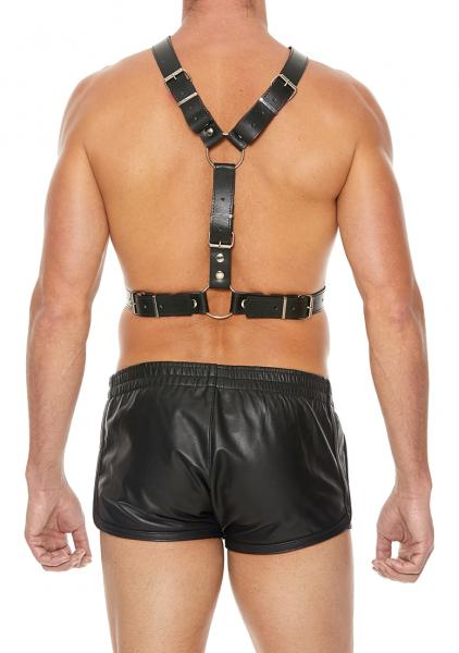 Men's Harness With Metal Bit - Black - Image 3