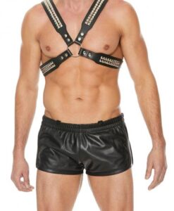 Men's Pyramid Stud Body Harness - Black