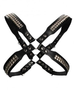 Alternative view of Men's Pyramid Stud Body Harness - Black