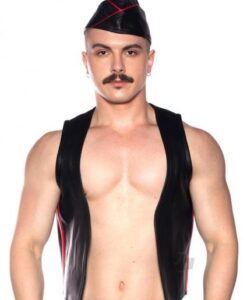 Prowler Red Waistcoat Stripe Blk/red Md