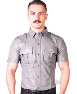 Prowler Red Slim Police Shirt Gry Xs