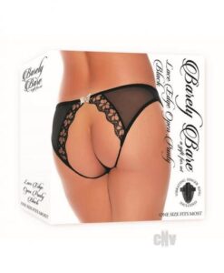 Barely B Lace Edge Open Panty Blk
