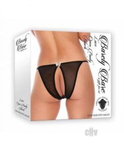 Barely B Lace Open Panty Black