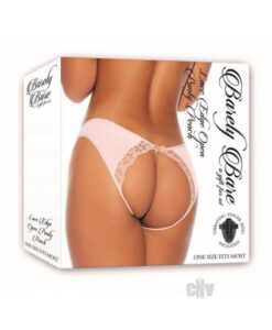 Barely B Lace Edge Open Panty Peach