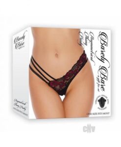 Barely B Asymmetrical Thong Panty Blk
