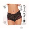 Open Lace Boy Shorts Blk