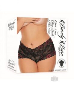 Open Lace Boy Shorts P/s Blk