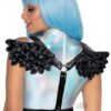 Furry Angel Wing Body Harness Os Black