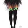 Nylon Over The Knee W/bow Os Blk/grn