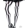 Woven Stripe Illusion Hose 1x-2x Blk/wht