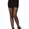 Sheer Leopard Tights Os Black