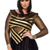 Nile Queen Dress 3pc 1x/2x Blk/gld
