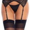 Rhinestone Garter Belt Os Black