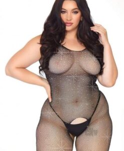 Crystalized Tank Bodystocking 1x-2x Blac