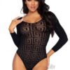 Mosaic Opaque Snap Crotch Suit Os Black
