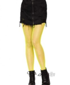 Nylon Fishnet Pantyhose Os Neon Yellow