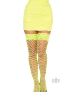 Spandex Thigh Stay Up Top Os Neon Yelw