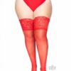 Lycra Stay Thigh High Lace Top Ps Red
