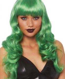 Misfit Long Wavy Bang Wig O/s Green