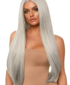 Long Straight 33 Cntr Part Wig O/s Gry