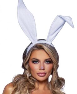 Bendable Velvet Bunny Ears O/s White