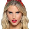 Latex Glitter Devil Headband Os Red