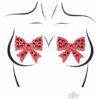 Rhinestone Bow Nipple Os Red
