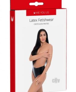 Myu Latex Crotchless Panties Lg Black