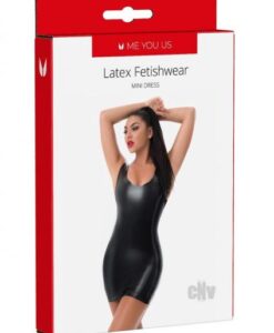 Myu Latex Mini Dress Md Black