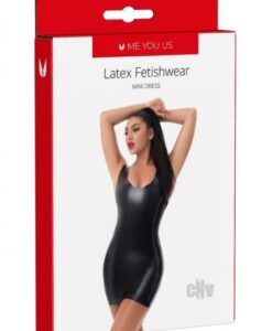 Myu Latex Mini Dress Lg Black