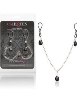 Alternative view of Nipple Play Non Piercing Nipple Chain Jewelry Onyx