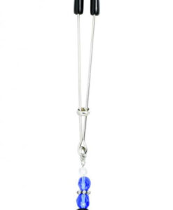 Beaded Clit Clamp With Tweezer Tip Blue