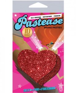 Alternative view of Heart Red Glitter Pasties O/S