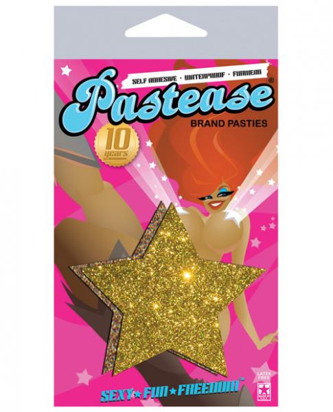 Gold Glitter Rock Star Pasties O/S - Image 2