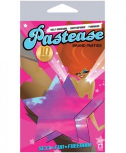 Alternative view of Pastease Holographic Star Pink Pasties O/S
