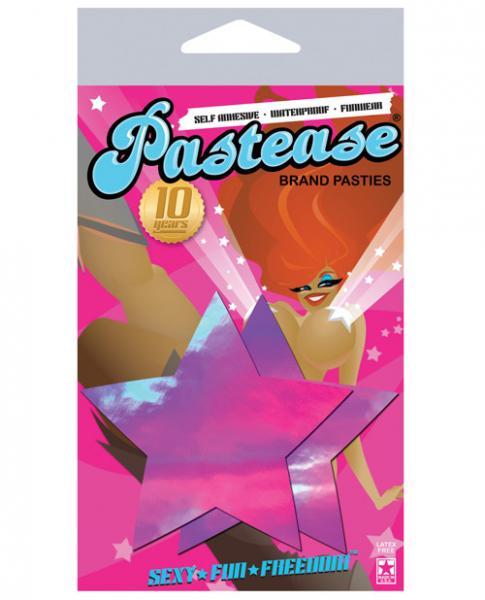 Pastease Holographic Star Pink Pasties O/S - Image 2