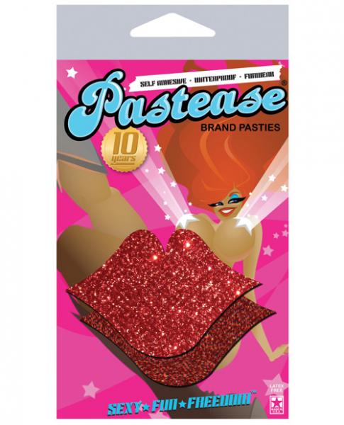 Lips Kisses Red Glitter Pasties O/S - Image 2