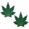Pastease Glitter Marijuana Leaf Green Pasties O/S