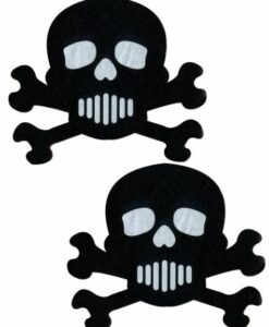 Skull Crossbones Black White Pasties O/S