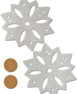 Silver Glitter Snowflakes Nipple Pasties O/S
