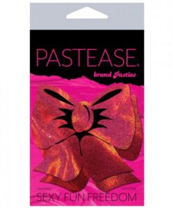 Alternative view of Pastease Hologram Bows Red Pasties