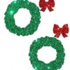 Wreath with Bows Glitter Green Red Pasties