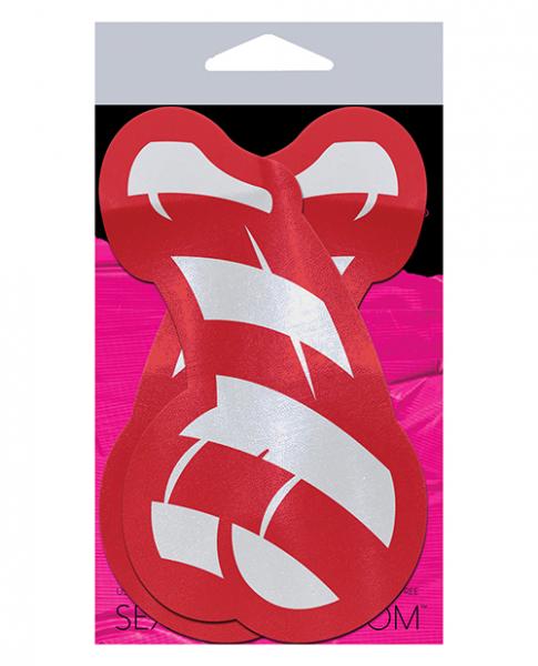 Pastease Candy Cane Dicks Red & White Pasties O/S - Image 2