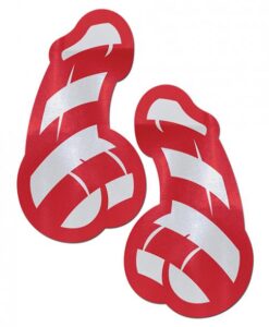 Pastease Candy Cane Dicks Red & White Pasties O/S