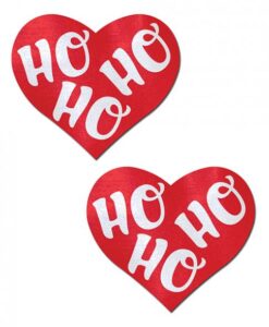 Ho Ho Ho Hearts Red & White O/S