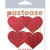 Pastease Premium Petites Glitter Heart - Red O/s Pack Of 2 Pair