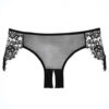 Adore Lavish & Lace Crotchless Panty Black O/S